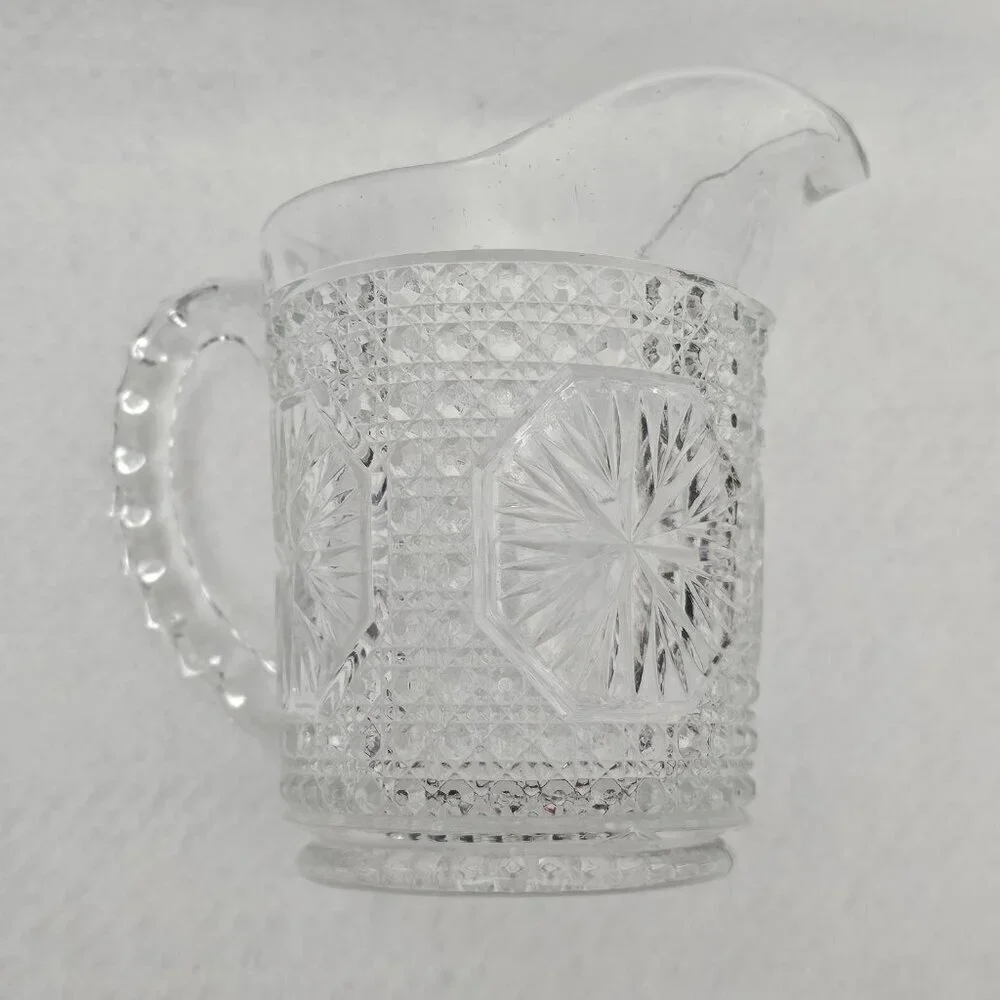Imperial Amelia Star Medallion Early Vintage American Pattern Glass Pitcher